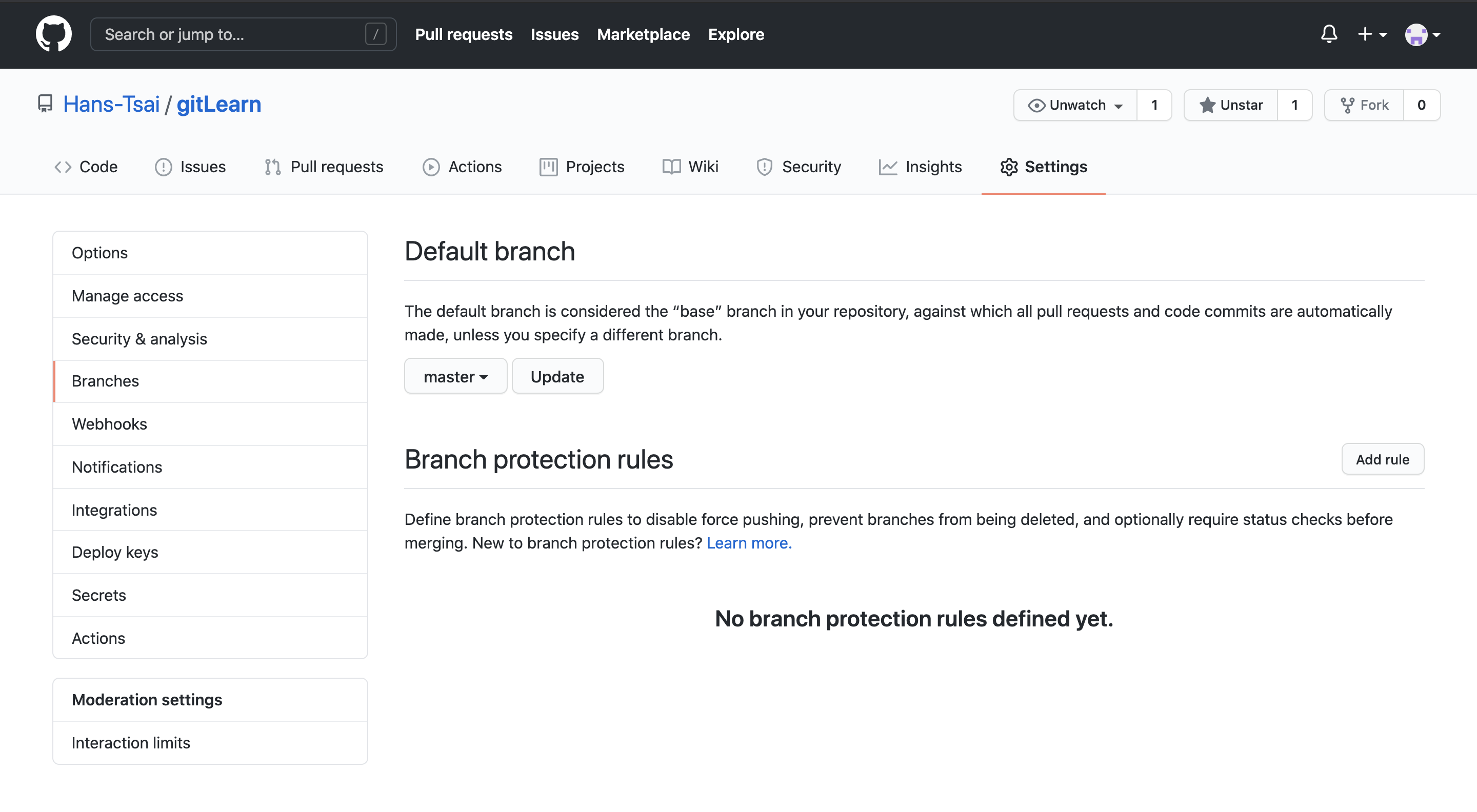 GitHub提供的Branch protection rules功能,來防止指定的分支被強制推送來更新