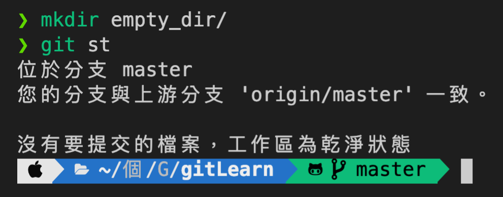 git不會追蹤空目錄