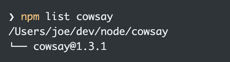 npm list <package>